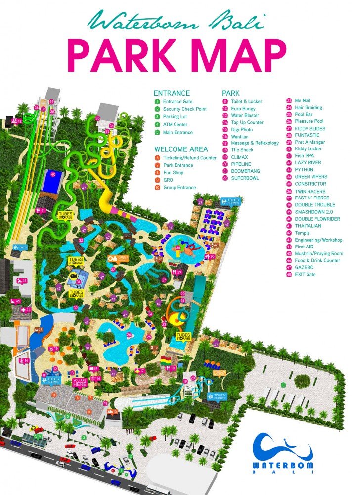 Карта аквапарка WaterBoom Бали