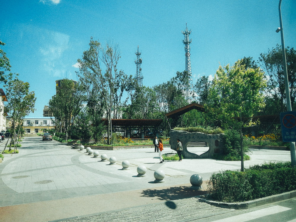 Архитектура городка у гор Чанбайшань