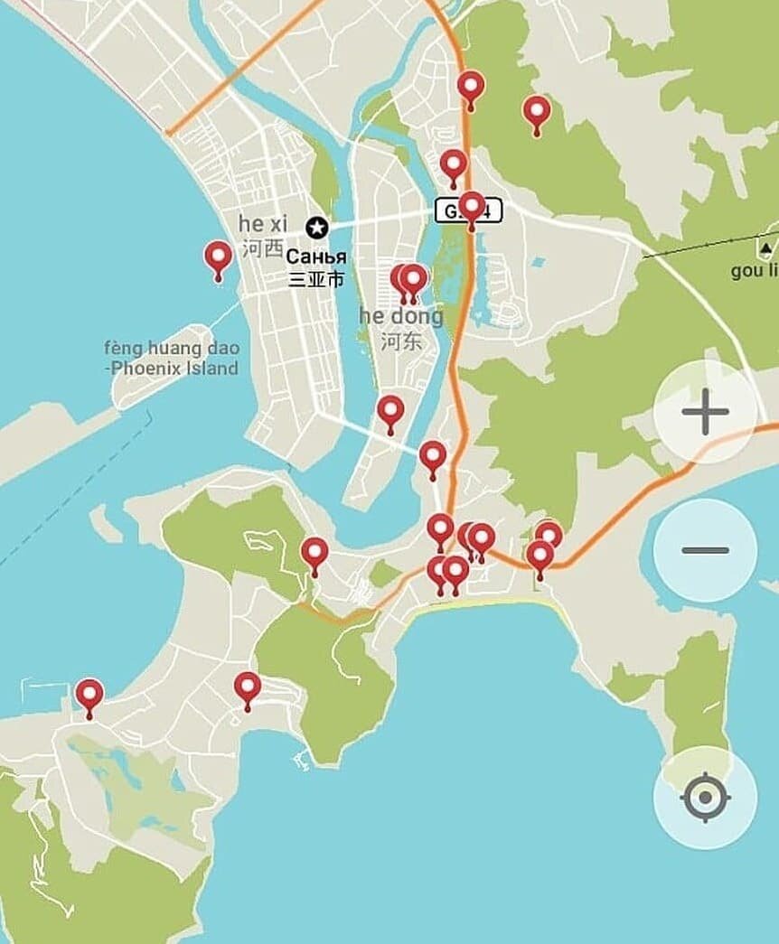 Интерфейс приложения MapsMe для навигации по Санье